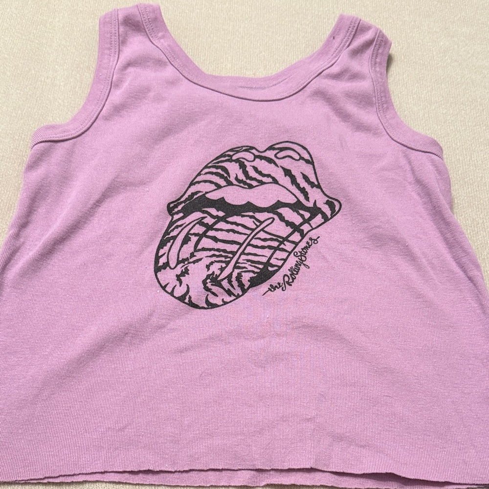 The Rolling Stones Pink Kids Tank Top with Graphic